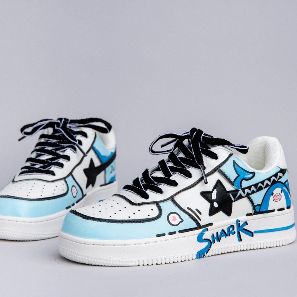 Blue‎ Shoes Shark Print